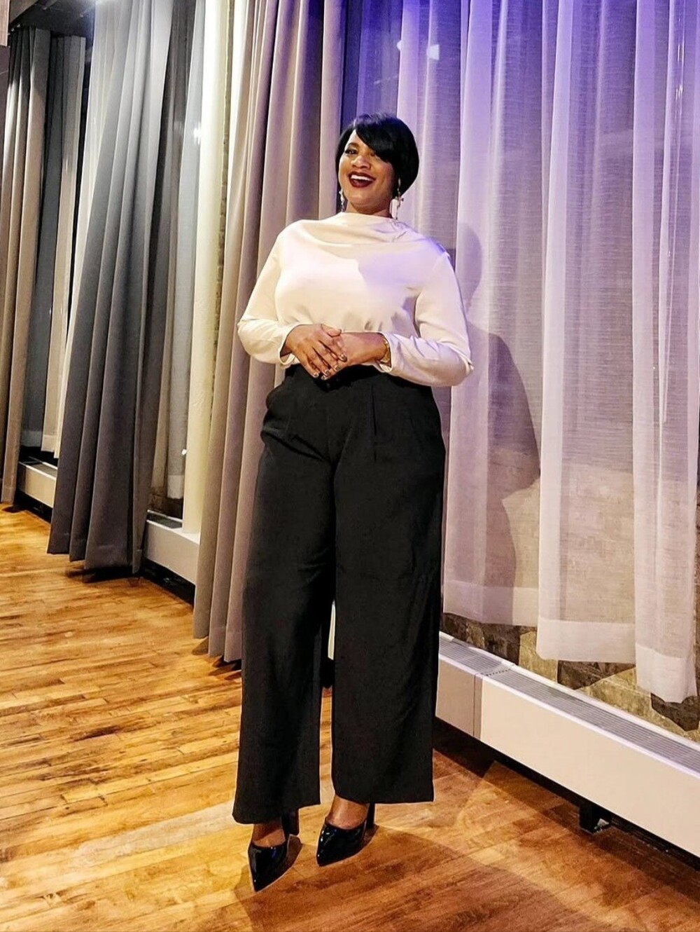 H&M Black Wide-Leg Trousers